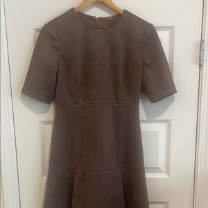 Calvin Klein Taupe Brown Long Sleeve A-Line Dress